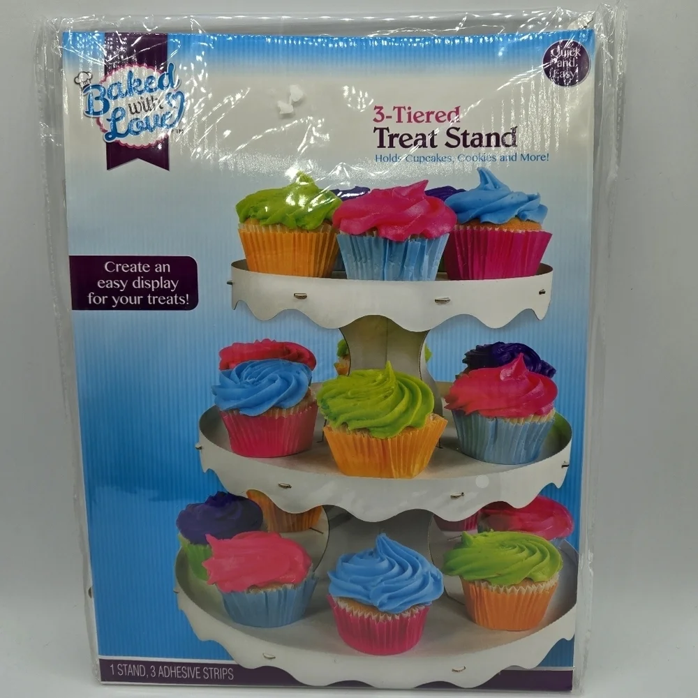 Baked with Love 3 Tiered Treat Cupcake Stand